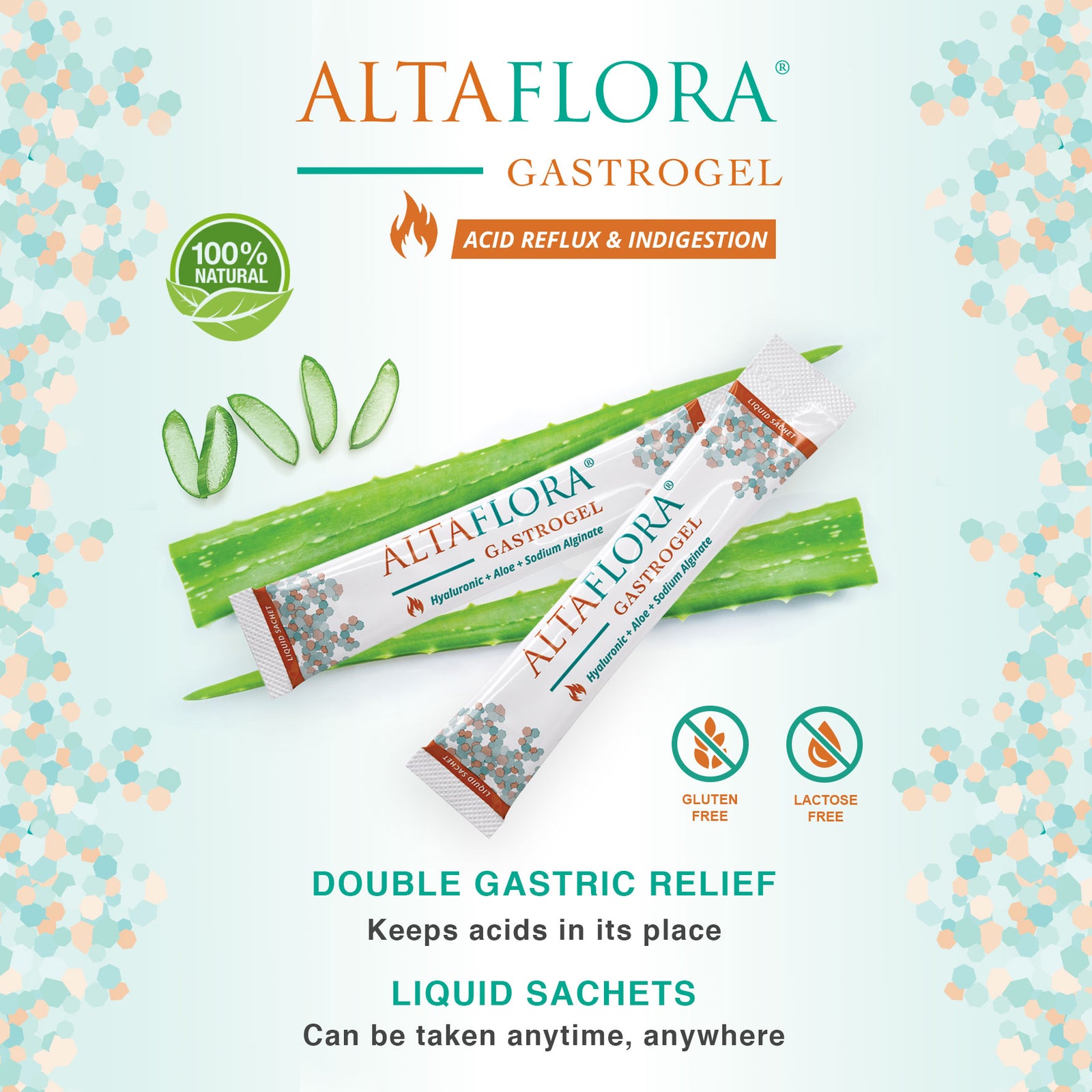 Altaflora Gastrogel Liquid Sachets neutralize gastric acidity reflux gas